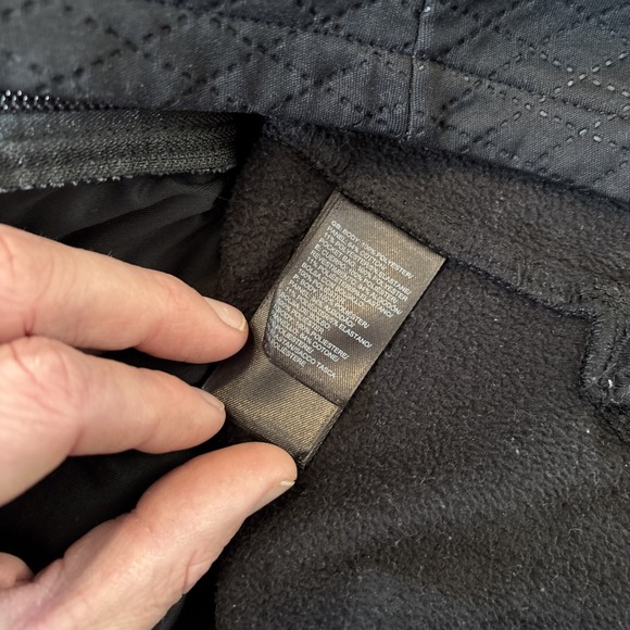 THE NORTH FACE Womens ReCOVER UP Fleece Hooded Jacket Coat BLack Gray Large L - Picture 7 of 8